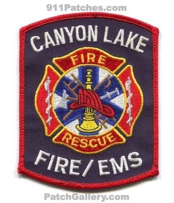 Canyon Lake Fire Rescue EMS Department Patch (Texas)
Scan By: PatchGallery.com
Keywords: dept.