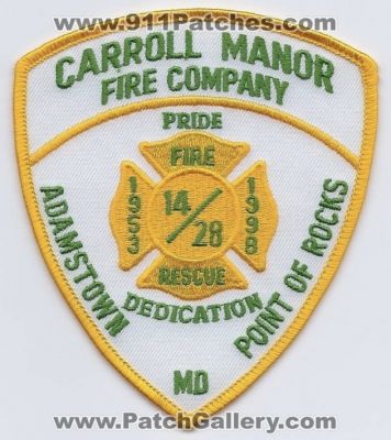 Carroll Manor Fire Company (Maryland)
Thanks to Paul Howard for this scan.
Keywords: adamstown point of woods rescue 14 28 md