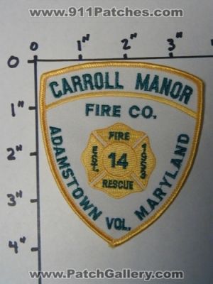 Carroll Manor Volunteer Fire Rescue Company 14 (Maryland)
Thanks to Mark Stampfl for this picture.
Keywords: vol. co. adamstown