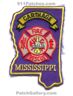 Carthage Fire Rescue Department Patch (Mississippi) (State Shape)
Scan By: PatchGallery.com
Keywords: dept.