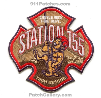 Castle Rock Fire Rescue Department Station 155 Technical Rescue Patch (Colorado)
[b]Scan From: Our Collection[/b]
[b]Patch Made By: 911Patches.com[/b]
Keywords: dept. crfd company co. prairie dog est. 2003