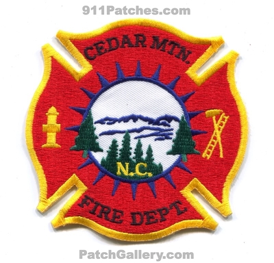 Cedar Mountain Fire Department Patch (North Carolina)
Scan By: PatchGallery.com
Keywords: mtn. dept.