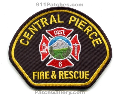 Central Pierce Fire and Rescue Department District 6 Patch (Washington)
Scan By: PatchGallery.com
Keywords: & dept. dist. number no. #6