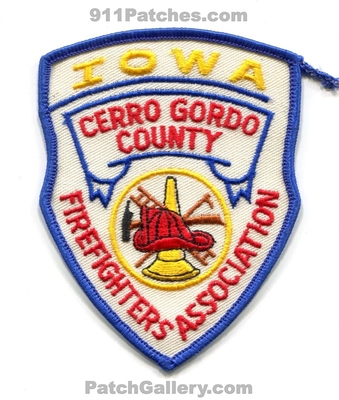 Cerro Gordo County Firefighters Association Patch (Iowa)
Scan By: PatchGallery.com
Keywords: co. ffs assn. assoc. fire department dept.