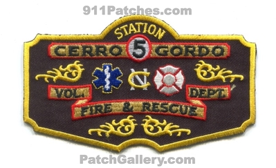 Cerro Gordo Volunteer Fire and Rescue Department Station 5 Patch (North Carolina)
Scan By: PatchGallery.com
Keywords: vol. & dept.