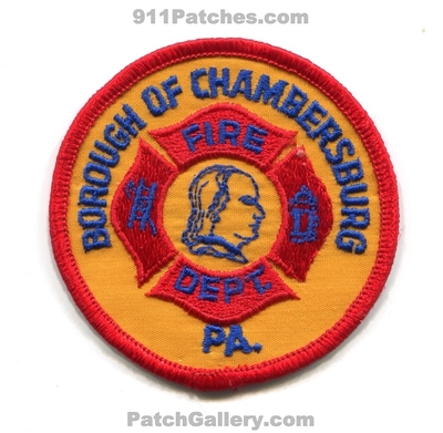 Chambersburg Borough Fire Department Patch (Pennsylvania)
Scan By: PatchGallery.com
Keywords: of dept.