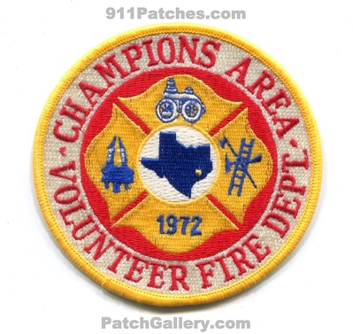 Champions Area Volunteer Fire Department Patch (Texas)
Scan By: PatchGallery.com
Keywords: vol. dept. 1972