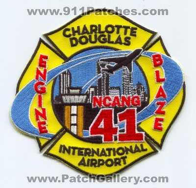 Charlotte Douglas International Airport Fire Department Engine Blaze 41 Patch (North Carolina)
Scan By: PatchGallery.com
Keywords: intl. dept. company co. station ncang
