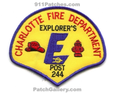 Charlotte Fire Department Explorers Post 244 Patch (North Carolina)
Scan By: PatchGallery.com
