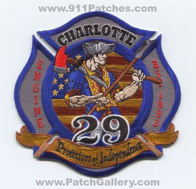 Charlotte Fire Department Station 29 Patch (North Carolina)
Scan By: PatchGallery.com
Keywords: Dept. Engine Company Co. Protectors of Independence