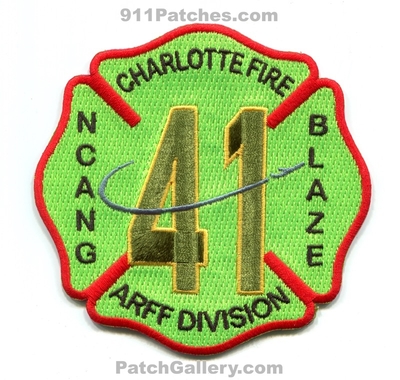 Charlotte Fire Department Station 41 ARFF Division USAF Military Patch (North Carolina)
Scan By: PatchGallery.com
[b]Patch Made By: 911Patches.com[/b]
Keywords: Dept. CFD C.F.D. Company Co. Aircraft Firefighter Firefighting A.R.F.F. Crash Rescue CFR C.F.R. NCANG N.C.A.N.G. Air National Guard Blaze Military USAF U.S.A.F. United States Air Force