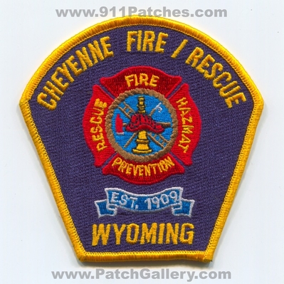 Cheyenne Fire Rescue Department Patch (Wyoming)
Scan By: PatchGallery.com
Keywords: dept. hazmat haz-mat prevention est. 1909