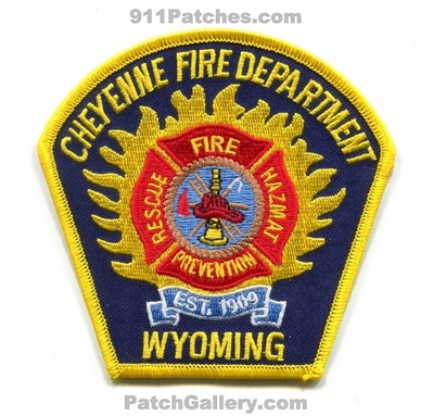 Cheyenne Fire Department Patch (Wyoming)
Scan By: PatchGallery.com
Keywords: dept. rescue hazmat haz-mat prevention est. 1909