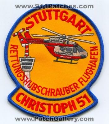 Christoph 51 Stuttgart (Germany)
Scan By: PatchGallery.com
Keywords: ems air medical helicopter ambulance rettungshubschrauber flughafen