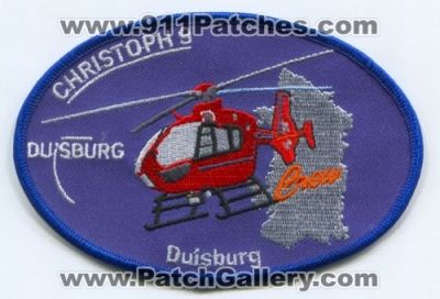 Christoph 9 Duisburg Crew EMS Patch (Germany)
Scan By: PatchGallery.com
Keywords: air medical helicopter ambulance