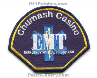 Chumash Casino Emergency Medical Technician EMT EMS Patch (California)
Scan By: PatchGallery.com
Keywords: indian tribal tribe ambulance