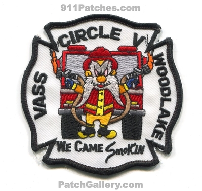 Circle V Vass Woodlake Fire Department Patch (North Carolina)
Scan By: PatchGallery.com
Keywords: dept. we came smokin