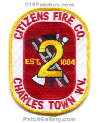Citizens Fire Company 2 Charles Town Patch (West Virginia)
Scan By: PatchGallery.com
Keywords: co. department dept. station est. 1884