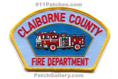 Claiborne County Fire Department Patch (Mississippi)
Scan By: PatchGallery.com
Keywords: co. dept.