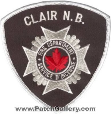 Clair Fire Department (Canada NB)
Thanks to zwpatch.ca for this scan.
Keywords: n.b.