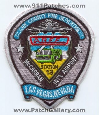 Clark County Fire Department Station 13 Patch (Nevada)
Scan By: PatchGallery.com
Keywords: co. dept. company mccarran intl international airport las vegas arff cfr