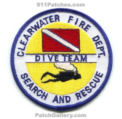 Clearwater Fire Department Search and Rescue Dive Team Patch (Florida)
Scan By: PatchGallery.com
Keywords: dept. sar scuba diver
