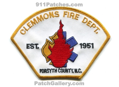 Clemmons Fire Department Forsyth County Patch (North Carolina)
Scan By: PatchGallery.com
Keywords: dept. co. n.c. est. 1951