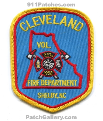 Cleveland Volunteer Fire Department Shelby Patch (North Carolina)
Scan By: PatchGallery.com
Keywords: vol. dept. est. 1958
