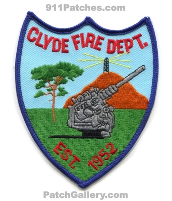 Clyde Fire Department Patch (North Carolina)
Scan By: PatchGallery.com
Keywords: dept. est. 1952