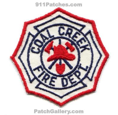 Coal Creek Fire Department Patch (Colorado)
[b]Scan From: Our Collection[/b]
Keywords: dept.