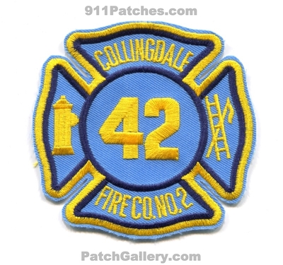 Collingdale Fire Company Number 2 Station 42 Patch (Pennsylvania)
Scan By: PatchGallery.com
Keywords: co. no. #2 department dept.