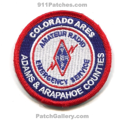 Colorado Amateur Radio Emergency Service ARES Adams and Arapahoe Counties Patch (Colorado)
[b]Scan From: Our Collection[/b]
Keywords: services & county co.