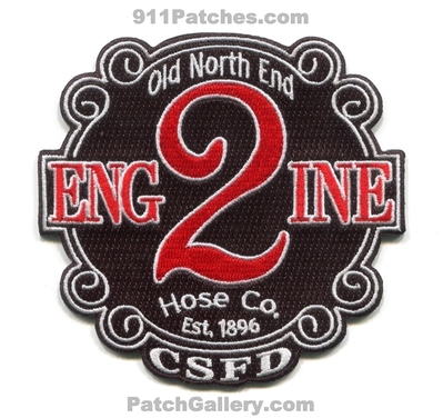 Colorado Springs Fire Department Engine 2 Patch (Colorado)
[b]Scan From: Our Collection[/b]
[b]Patch Made By: 911Patches.com[/b]
Keywords: dept. csfd company co. station old north end hose est. 1896
