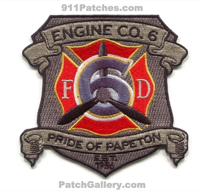 Colorado Springs Fire Department Engine 6 Patch (Colorado)
[b]Scan From: Our Collection[/b]
[b]Patch Made By: 911Patches.com[/b]
Keywords: dept. csfd c.s.f.d. company co. station pride of papeton est. 1956