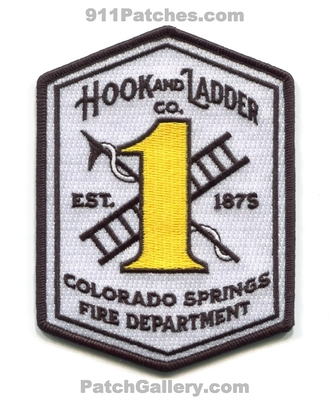Colorado Springs Fire Department Hook and Ladder Company 1 Patch (Colorado)
[b]Scan From: Our Collection[/b]
[b]Patch Made By: 911Patches.com[/b]
Keywords: dept. csfd & co. number no. #1 est. 1875