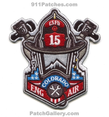 Colorado Springs Fire Department Station 15 Patch (Colorado)
[b]Scan From: Our Collection[/b]
[b]Patch Made By: 911Patches.com[/b]
Keywords: dept. csfd engine air company co.