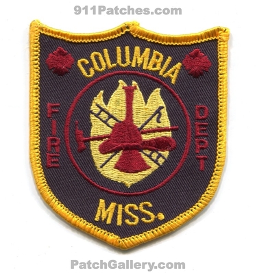 Columbia Fire Department Patch (Mississippi)
Scan By: PatchGallery.com
Keywords: dept. miss.