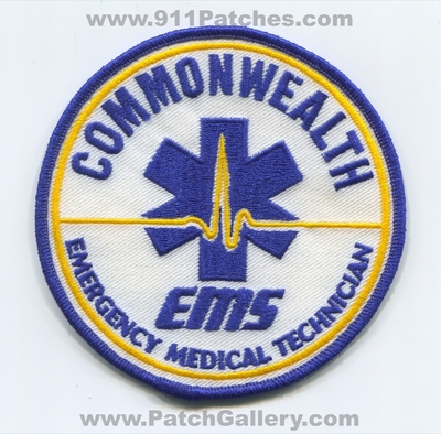 Commonwealth Emergency Medical Services EMS EMT Patch (Massachusetts)
Scan By: PatchGallery.com
Keywords: ambulance technician