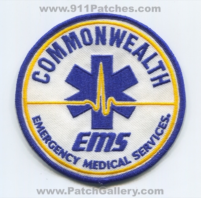Commonwealth Emergency Medical Services EMS Patch (Massachusetts)
Scan By: PatchGallery.com
Keywords: ambulance