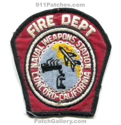 Concord Naval Weapons Station NWS Fire Department USN Navy Military Patch (California)
Scan By: PatchGallery.com
Keywords: dept.