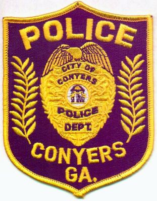 Conyers Police Dept
Thanks to EmblemAndPatchSales.com for this scan.
Keywords: georgia department city of