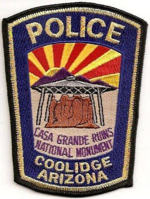 Coolidge Police
Thanks to EmblemAndPatchSales.com for this scan.
Keywords: arizona