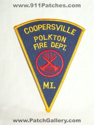 Coopersville Polkton Fire Department (Michigan)
Thanks to Walts Patches for this picture.
Keywords: dept. mi.