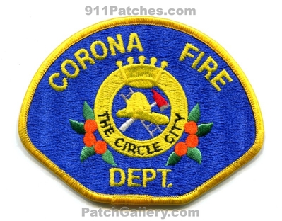 Corona Fire Department Patch (California)
Scan By: PatchGallery.com
Keywords: dept. the circle city