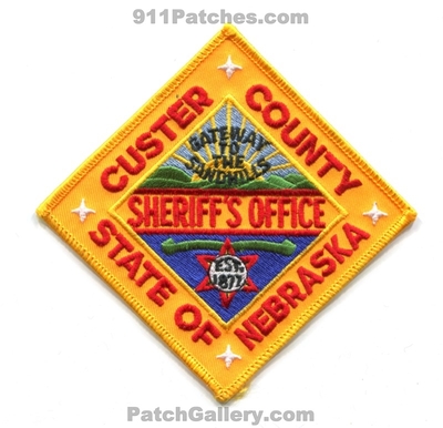 Custer County Sheriffs Office Patch (Nebraska)
Scan By: PatchGallery.com
Keywords: co. department dept. gateway to the sandhills est. 1872