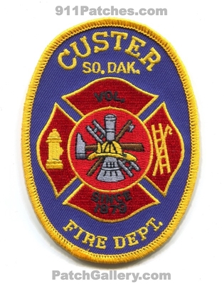 Custer Volunteer Fire Department Patch (South Dakota)
Scan By: PatchGallery.com
Keywords: vol. dept. so. dak. since 1879