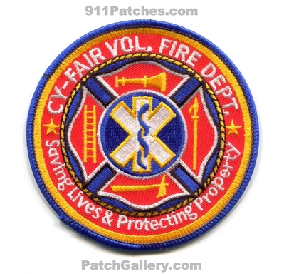 Cy-Fair Volunteer Fire Department Patch (Texas)
Scan By: PatchGallery.com
Keywords: cyfair vol. dept. saving lives & protecting property