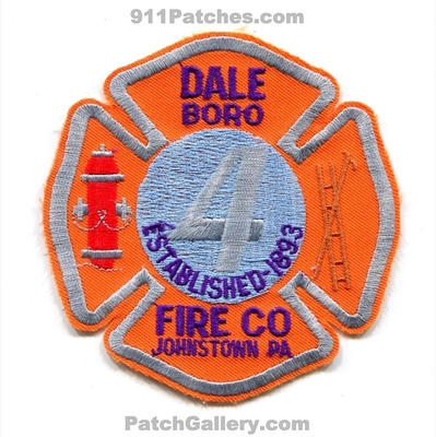 Dale Borough Fire Company 4 Johnstown Patch (Pennsylvania)
Scan By: PatchGallery.com
Keywords: co. department dept. established 1893