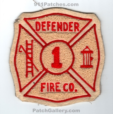 Defender Fire Company 1 Patch (UNKNOWN STATE)
Scan By: PatchGallery.com
Keywords: co. number no. #1 department dept.