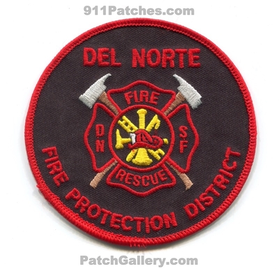 Del Norte Fire Protection District Patch (Colorado)
[b]Scan From: Our Collection[/b]
Keywords: prot. dist. department dept. rescue dn sf